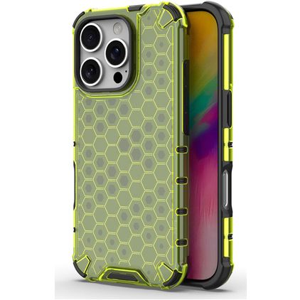Mobigear Honeycomb iPhone 16 Pro Hoesje Hardcase Backcover Shockproof - Groen