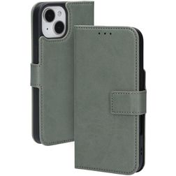 Mobiparts Classic Wallet iPhone 15 Hoesje Bookcase Portemonnee - Stone Green