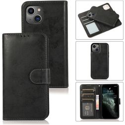 Mobigear Wallet iPhone 15 Hoesje Uitneembare 2in1 Bookcase Portemonnee - Zwart