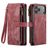 CaseMe C30 iPhone 17 Pro Hoesje Bookcase Portemonnee - Rood