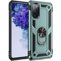 Mobigear Armor Ring Samsung Galaxy S20 FE Hoesje Hardcase Backcover Shockproof met Ringhouder - Groen