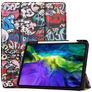 Mobigear Tri-Fold Gel iPad Pro 11 Inch (2020) Hoes TPU,Kunstleer Bookcase + Stylus Houder - Graffiti