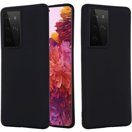 Mobigear Rubber Touch Samsung Galaxy S21 Ultra Siliconen Hoesje Backcover - Zwart