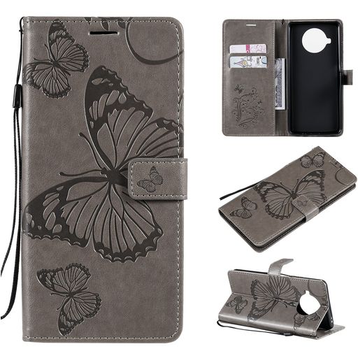Mobigear Butterfly Xiaomi Mi 10T Lite Hoesje Bookcase Portemonnee - Grijs