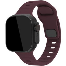 Mobilize Sports Siliconen Apple Watch Bandje Druksluiting - 49/46/45/44 mm - Bordeaux