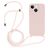 Mobigear Lanyard iPhone 15 Siliconen Hoesje met koord - Sand Pink