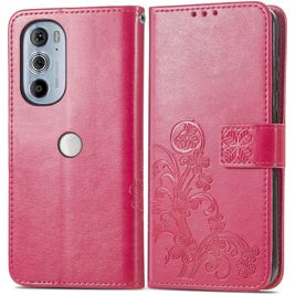 Mobigear Clover Motorola Edge 30 Pro Hoesje Bookcase Portemonnee - Magenta
