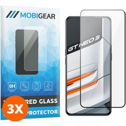 Mobigear Premium Realme GT Neo 3 Glazen Screenprotector - Case Friendly - Zwart (3-Pack)