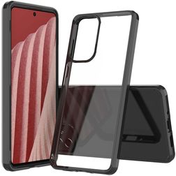 Mobigear Crystal Samsung Galaxy A73 Hoesje Hardcase Backcover - Transparant / Zwart