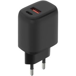 Mobiparts Dual USB / USB-C Oplader Power Delivery 20W - Zwart