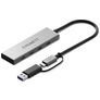 Cygnett Unite 4-in-1 USB-A / USB-C naar USB-C Hub - Zilver