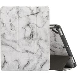 Mobigear Tri-Fold Marble iPad 6 (2018) Hoes Bookcase + Stylus Houder - Grijs