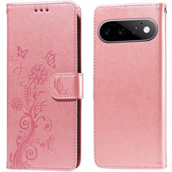 Mobigear Flowers Google Pixel 11 Hoesje Bookcase Portemonnee - Roze