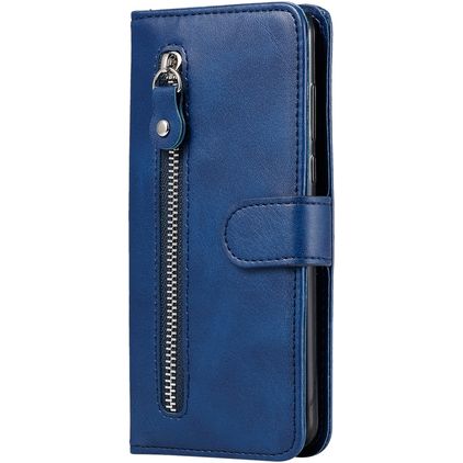 Mobigear Zipper Huawei P Smart (2020) Hoesje Bookcase Portemonnee - Blauw