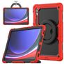 Mobigear RingGuard Samsung Galaxy Tab S10 Ultra Hoes Hard Kunststof,Siliconen Backcover + Stylus Houder + Schouderband + Standaard - Rood