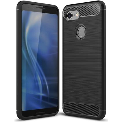 Mobigear Brushed Slim Google Pixel 3 Hoesje Flexibel TPU Backcover - Zwart
