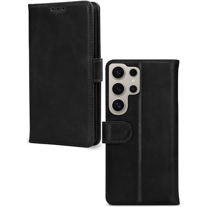 Mobilize Wallet Samsung Galaxy S24 Ultra Hoesje Echt Leer Bookcase Portemonnee - Zwart