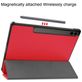 Mobigear Tri-Fold Samsung Galaxy Tab S9 FE Plus Hoes Bookcase + Stylus Houder - Rood
