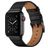 Mobigear Firenze Leren Apple Watch Bandje Gespsluiting - 49/46/45/44 mm - Zwart