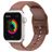 Mobigear Dashed Siliconen Apple Watch Bandje Gespsluiting - 49/46/45/44 mm - Bruin