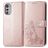 Mobigear Clover Motorola Moto E32s Hoesje Bookcase Portemonnee - Roségoud
