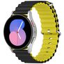 Mobigear Ocean Siliconen Smartwatch Bandje Gespsluiting - Universeel 22 mm connector - Zwart / Geel
