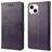 Mobigear Flowers iPhone 14 Hoesje Bookcase Portemonnee - Paars