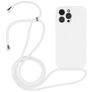 Mobigear Lanyard iPhone 15 Pro Siliconen Hoesje met koord - Wit