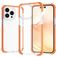 Mobigear Full Bumper iPhone 14 Hoesje Hardcase Backcover Shockproof - Transparant / Oranje