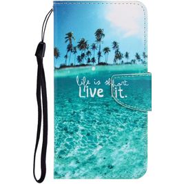 Mobigear Design Huawei P40 Lite E Hoesje Bookcase Portemonnee - Life is short