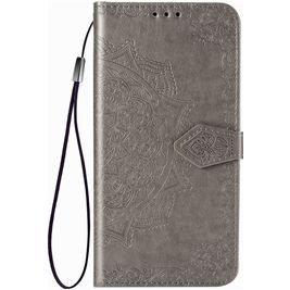 Mobigear Mandala Motorola One Hyper Hoesje Bookcase Portemonnee - Grijs