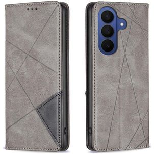 Mobigear Rhombus Slim Samsung Galaxy S26 Hoesje Bookcase - Grijs