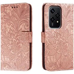 Mobigear Flowers HONOR 200 Lite Hoesje Bookcase Portemonnee - Roségoud