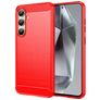 Mobigear Brushed Slim Samsung Galaxy S24 FE Hoesje Flexibel TPU Backcover - Rood