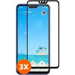 Mobigear Premium Xiaomi Mi Play Glazen Screenprotector - Case Friendly - Zwart (3-Pack)
