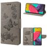 Mobigear Butterfly Samsung Galaxy M53 Hoesje Bookcase Portemonnee - Grijs