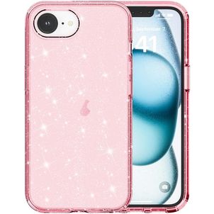 Mobigear Crystal Glitter iPhone 16e Hoesje Hardcase Backcover - Roze