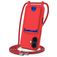 Mobigear Lanyard Card iPhone 17 Siliconen Hoesje met koord en Pasjeshouder - Rood