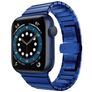 Mobigear Madrid Stalen Apple Watch Bandje Vouwsluiting - 42/41/40/38 mm - Blauw