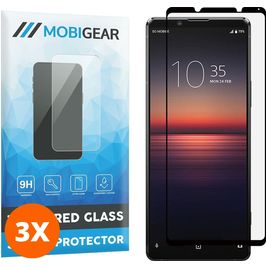 Mobigear Premium Sony Xperia 10 II Glazen Screenprotector - Case Friendly - Zwart (3-Pack)