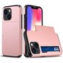Mobigear Card iPhone 15 Plus Hoesje Hardcase Backcover Shockproof met Pasjeshouder - Roségoud
