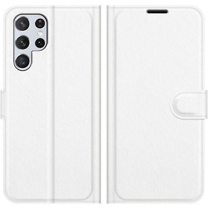 Mobigear Classic Samsung Galaxy S22 Ultra Hoesje Bookcase Portemonnee - Wit