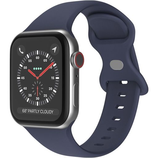Mobigear Sport Dual Siliconen Apple Watch Bandje Druksluiting - 49/46/45/44 mm - Donkerblauw