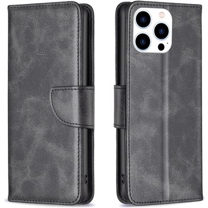 Mobigear Excellent iPhone 16 Pro Hoesje Bookcase Portemonnee - Zwart