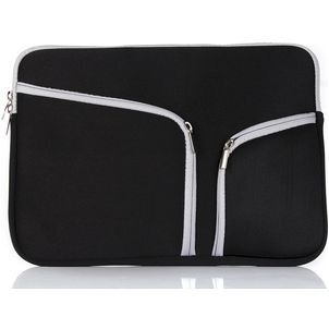 Mobigear Double Zipper Neopreen Laptop Sleeve (max 27 cm x 36 cm) Laptop hoes - Zwart