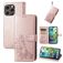 Mobigear Clover iPhone 15 Pro Max Hoesje Bookcase Portemonnee - Roségoud