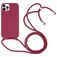 Mobigear Lanyard iPhone 16 Pro Max Siliconen Hoesje met koord - Rood