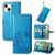 Mobigear Clover iPhone 15 Hoesje Bookcase Portemonnee - Blauw