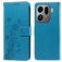 Mobigear Flowers OPPO Find X9 Pro Hoesje Bookcase Portemonnee - Blauw