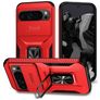 Mobigear Armor Ring Cam Slide Google Pixel 9 Pro XL Hoesje Hardcase Backcover Shockproof met Ringhouder en Camera Slider - Rood
